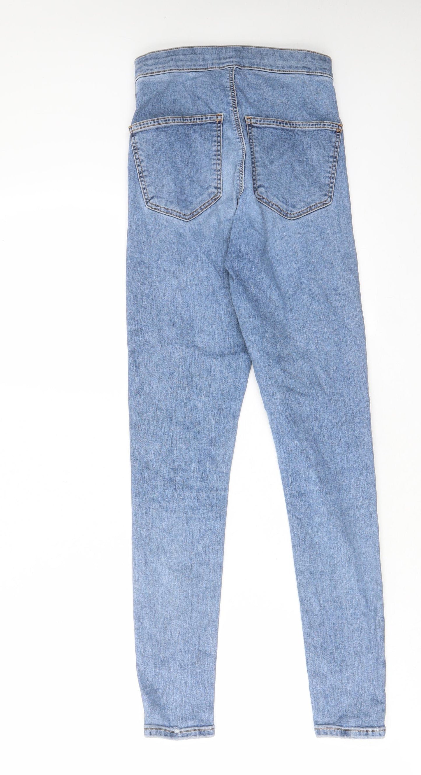 Topshop Womens Blue Cotton Skinny Jeans Size 26 in L32 in Regular Zip - Pockets