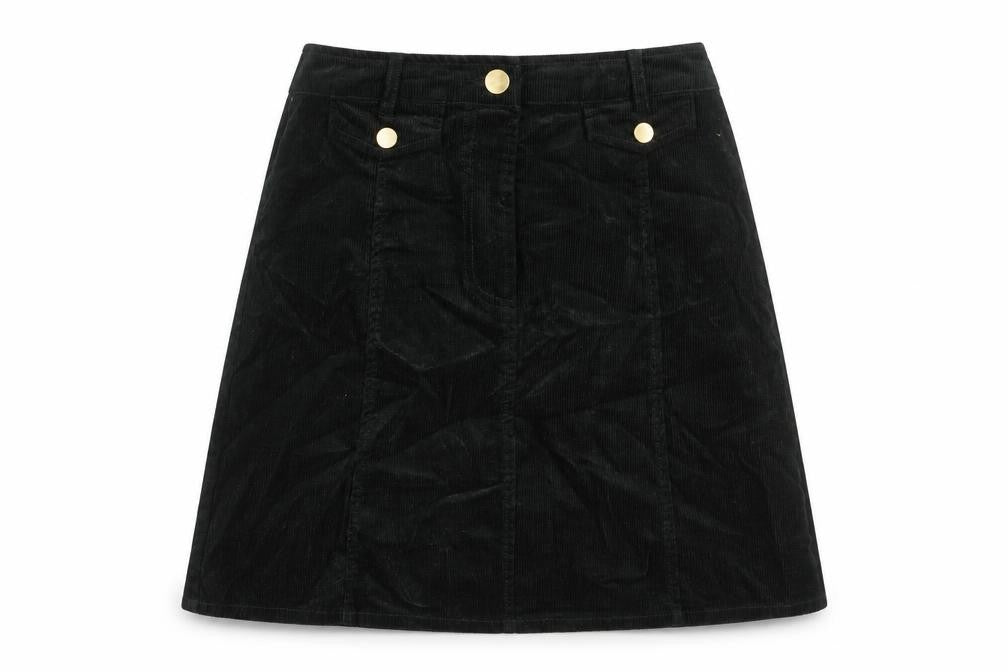 Oasis Womens Green Cotton A-Line Skirt Size 8 Zip - Buttons