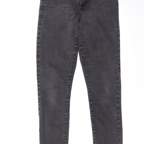 Denim & Co. Womens Grey Cotton Skinny Jeans Size 14 L27 in Regular Zip - Pockets, Belt Loops