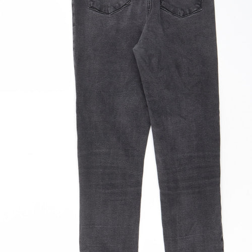Denim & Co. Womens Grey Cotton Skinny Jeans Size 14 L27 in Regular Zip - Pockets, Belt Loops