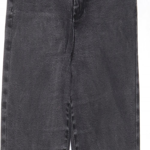 Denim & Co. Womens Grey Cotton Skinny Jeans Size 14 L27 in Regular Zip - Pockets, Belt Loops