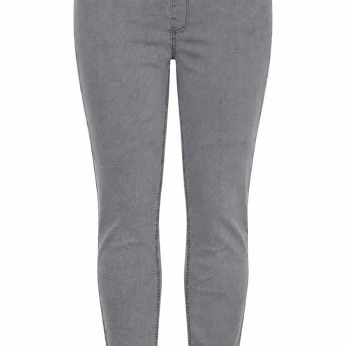 Marks and Spencer Womens Grey Cotton Skinny Jeans Size 32 in L28 in Regular - Elastic waist
