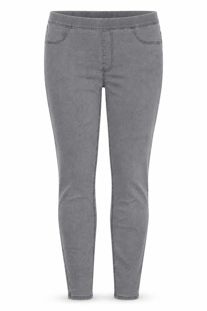 Marks and Spencer Womens Grey Cotton Skinny Jeans Size 32 in L28 in Regular - Elastic waist