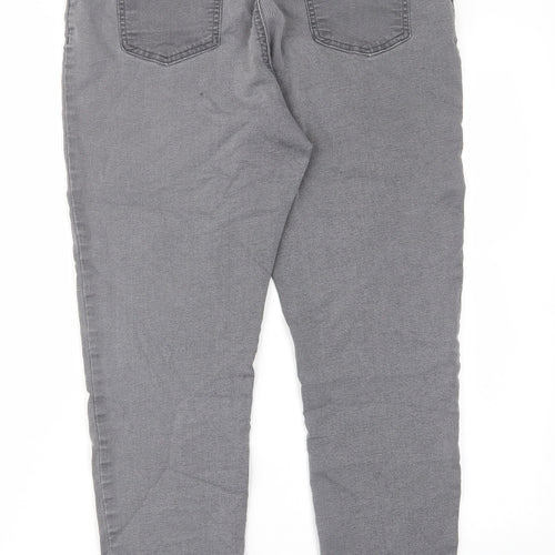 Marks and Spencer Womens Grey Cotton Skinny Jeans Size 32 in L28 in Regular - Elastic waist