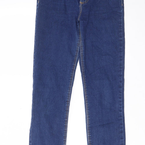 Zara Womens Blue Cotton Skinny Jeans Size 8 L28 in Regular Zip - Pockets, Belt Loops