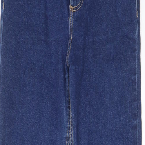 Zara Womens Blue Cotton Skinny Jeans Size 8 L28 in Regular Zip - Pockets, Belt Loops