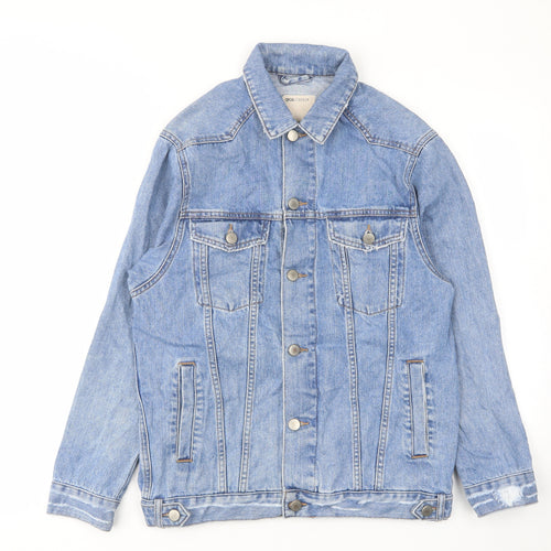 ASOS Womens Blue Jacket Size 6 Button - Oversized, Pockets