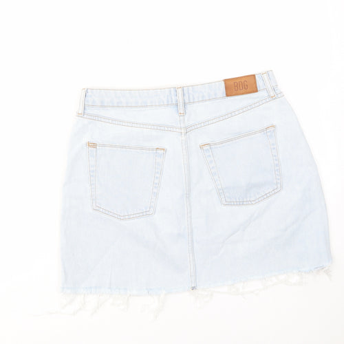 BDG Womens Blue Cotton A-Line Skirt Size M Zip - Pockets, Belt Loops