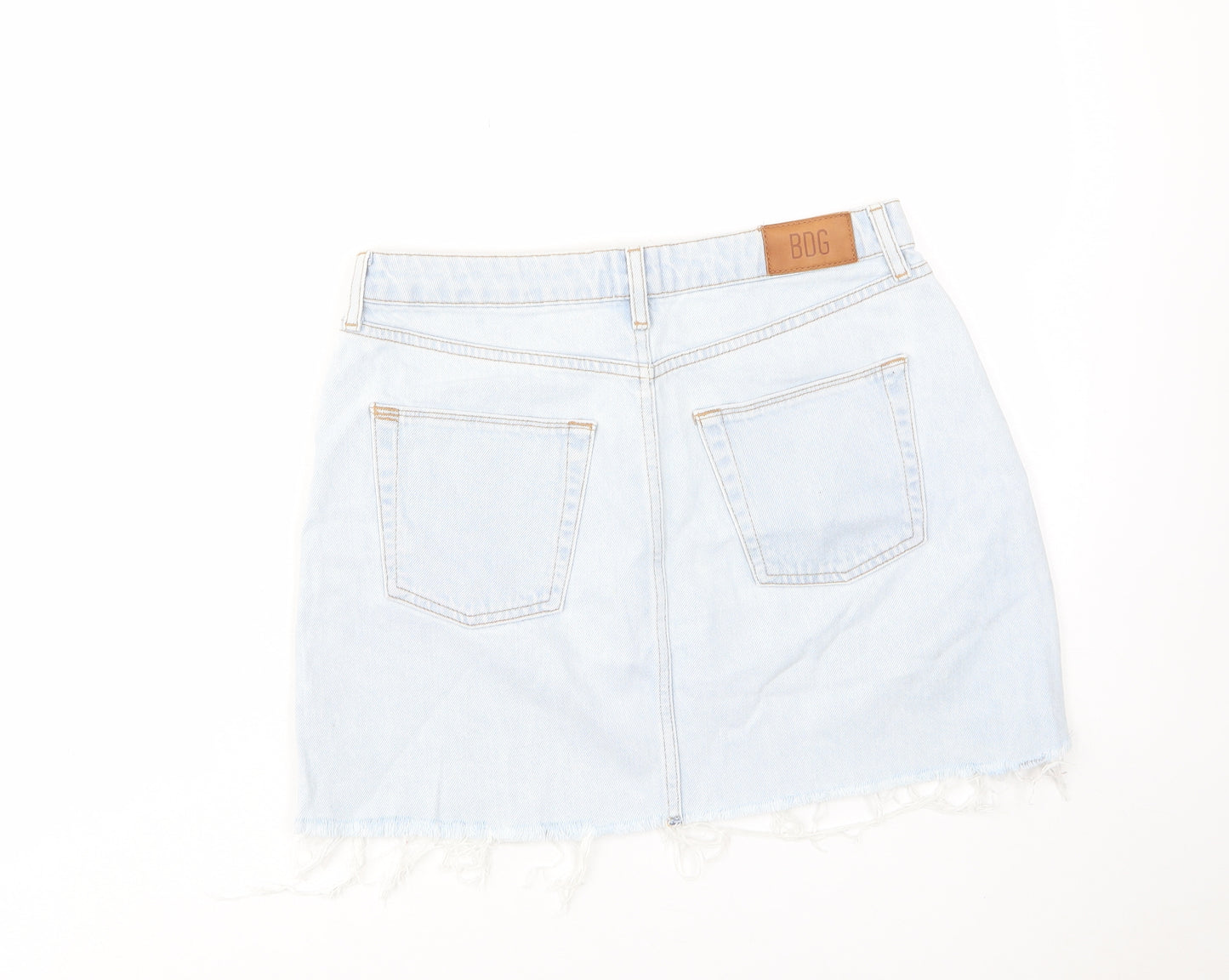 BDG Womens Blue Cotton A-Line Skirt Size M Zip - Pockets, Belt Loops