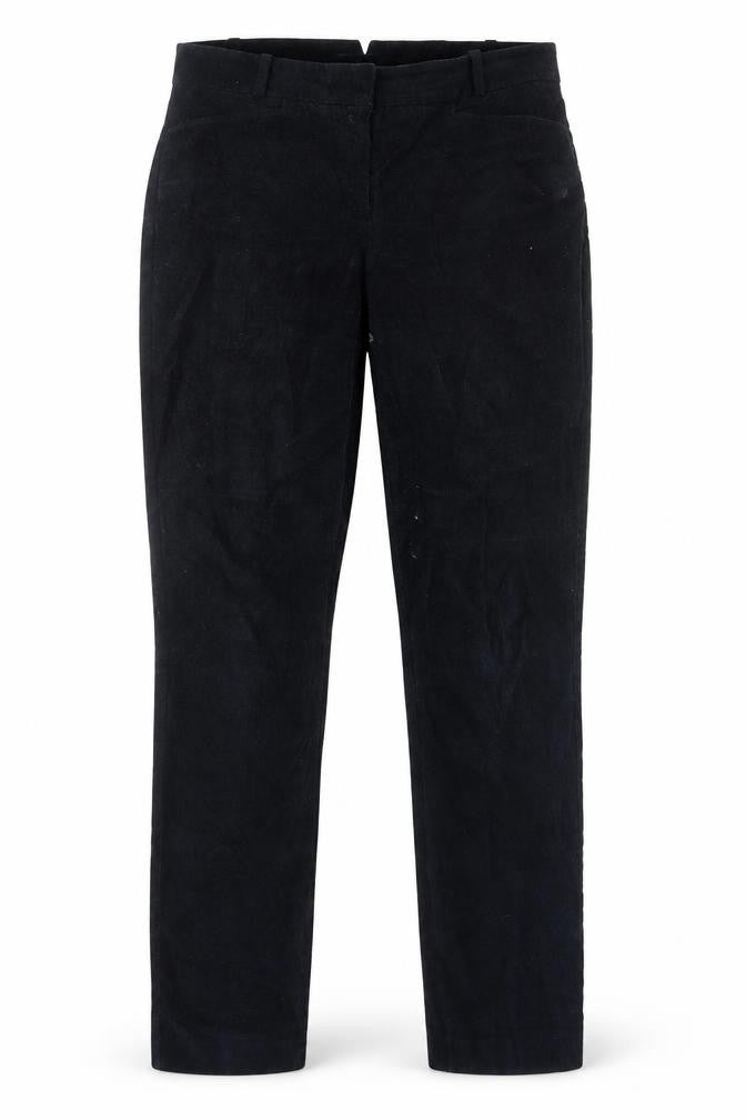 The White Label Womens Blue Cotton Trousers Size 12 L30 in Regular Hook & Eye - Pockets