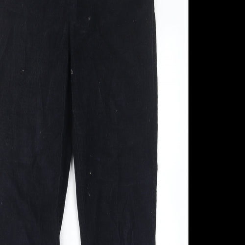 The White Label Womens Blue Cotton Trousers Size 12 L30 in Regular Hook & Eye - Pockets