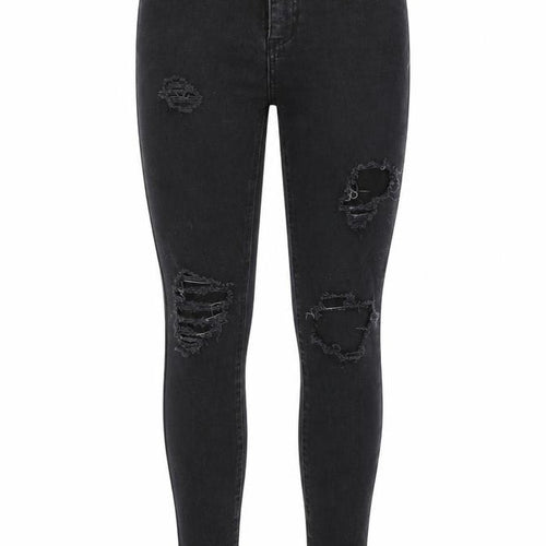 Denim & Co. Womens Black Cotton Skinny Jeans Size 10 L28 in Regular Zip - Pockets, Belt Loops