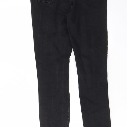 Denim & Co. Womens Black Cotton Skinny Jeans Size 10 L28 in Regular Zip - Pockets, Belt Loops
