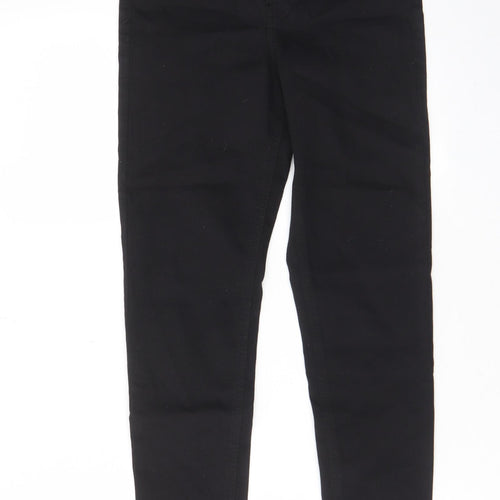 Topshop Womens Black Cotton Skinny Jeans Size 26 in L32 in Regular Zip - Pockets, Belt Loops