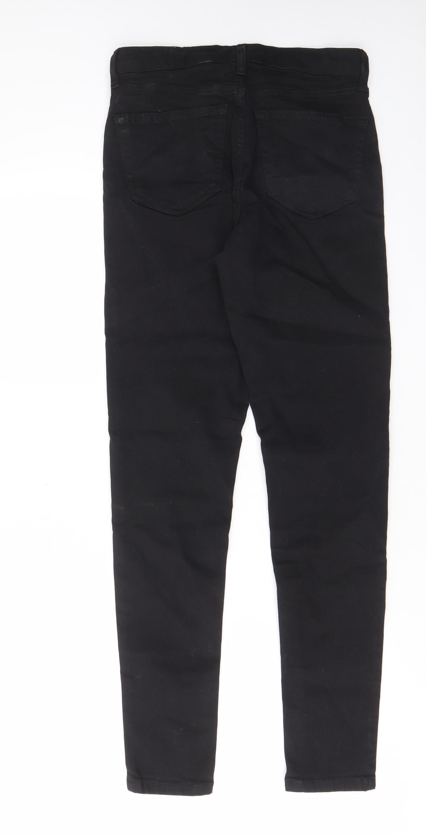 Topshop Womens Black Cotton Skinny Jeans Size 26 in L32 in Regular Zip - Pockets, Belt Loops