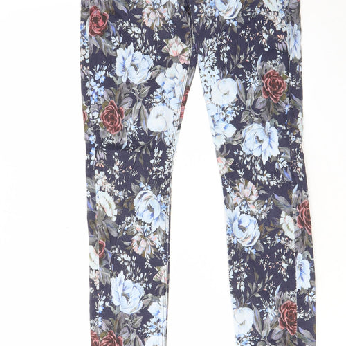 7 For All Mankind Womens Multicoloured Floral Cotton Straight Jeans Size 26 in L29 in Regular Zip - Pockets, Belt Loops