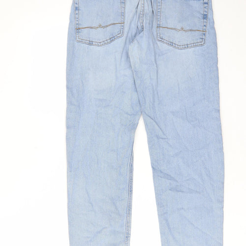 ASOS Womens Blue Cotton Straight Jeans Size 32 in L32 in Regular Zip - Pockets, Belt Loops
