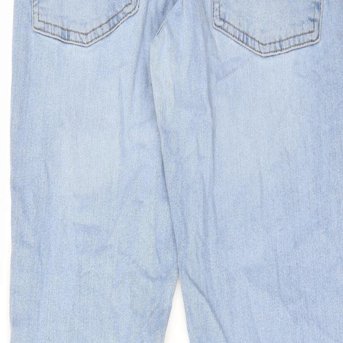 ASOS Womens Blue Cotton Straight Jeans Size 32 in L32 in Regular Zip - Pockets, Belt Loops