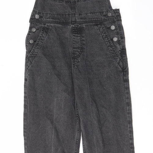 ASOS Womens Grey Cotton Dungaree One-Piece Size 8 L28 in Button - Buckle, Pockets, Adjustable straps