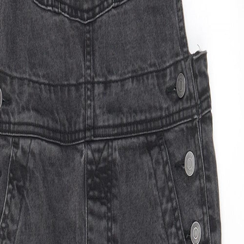 ASOS Womens Grey Cotton Dungaree One-Piece Size 8 L28 in Button - Buckle, Pockets, Adjustable straps