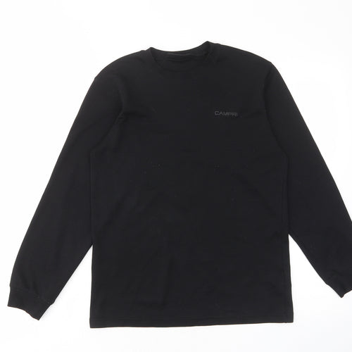Campri Mens Black Polyester T-Shirt Size L Crew Neck - Baselayer