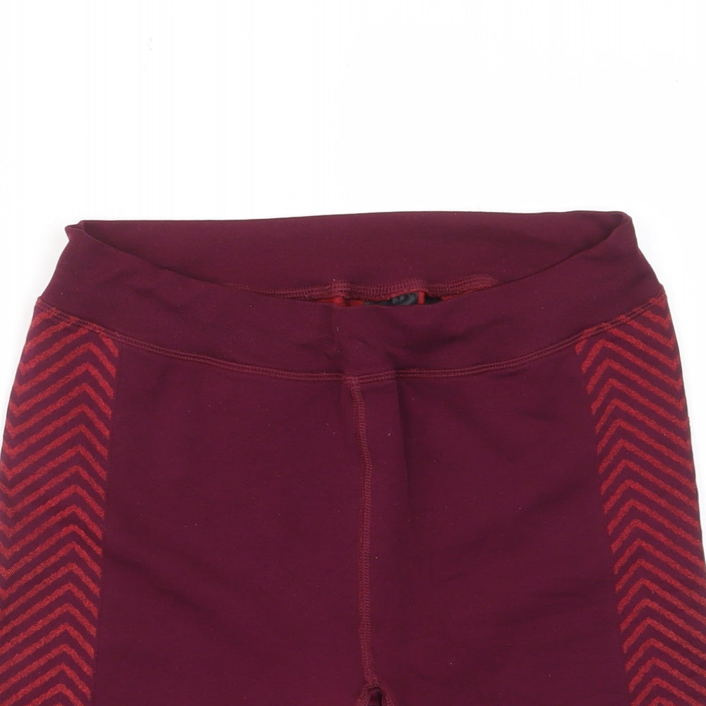 Tribe Womens Purple Geometric Polyamide Biker Shorts Size M L7 in Regular - Stretch