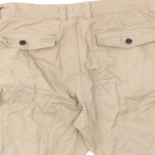 Avenue Mens Beige Cotton Cargo Shorts Size 36 in L9 in Regular Zip - Pockets, Belt Loops, Buttons