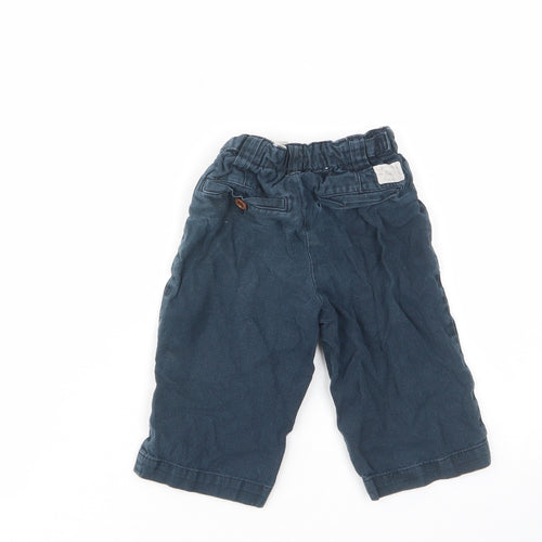 Gap Boys Blue Cotton Capri Trousers Size 12-18 Months Zip - Pockets, Adjustable waist