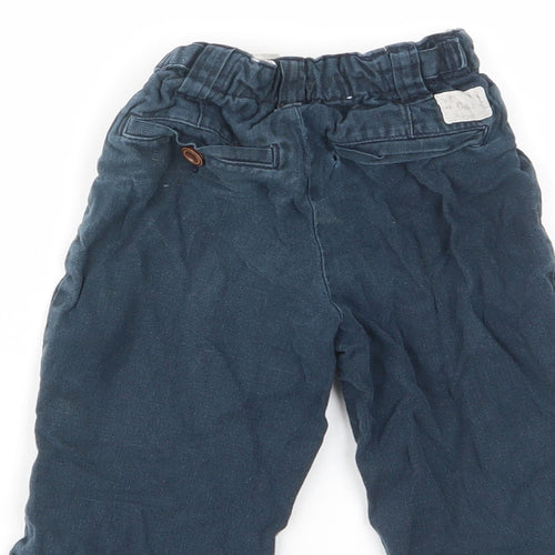 Gap Boys Blue Cotton Capri Trousers Size 12-18 Months Zip - Pockets, Adjustable waist