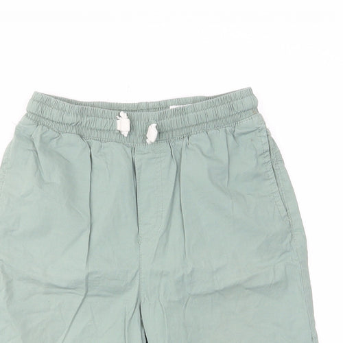 Lefties Boys Green Cotton Bermuda Shorts Size 11-12 Years L9 in Regular Drawstring - Elastic waist