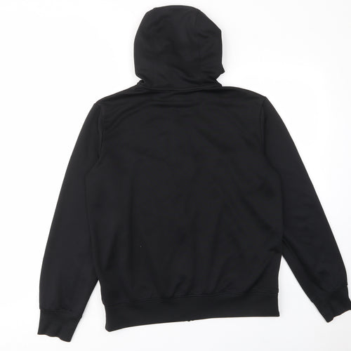 Nike Mens Black Polyester Full Zip Hoodie Size L - Logo, Pockets
