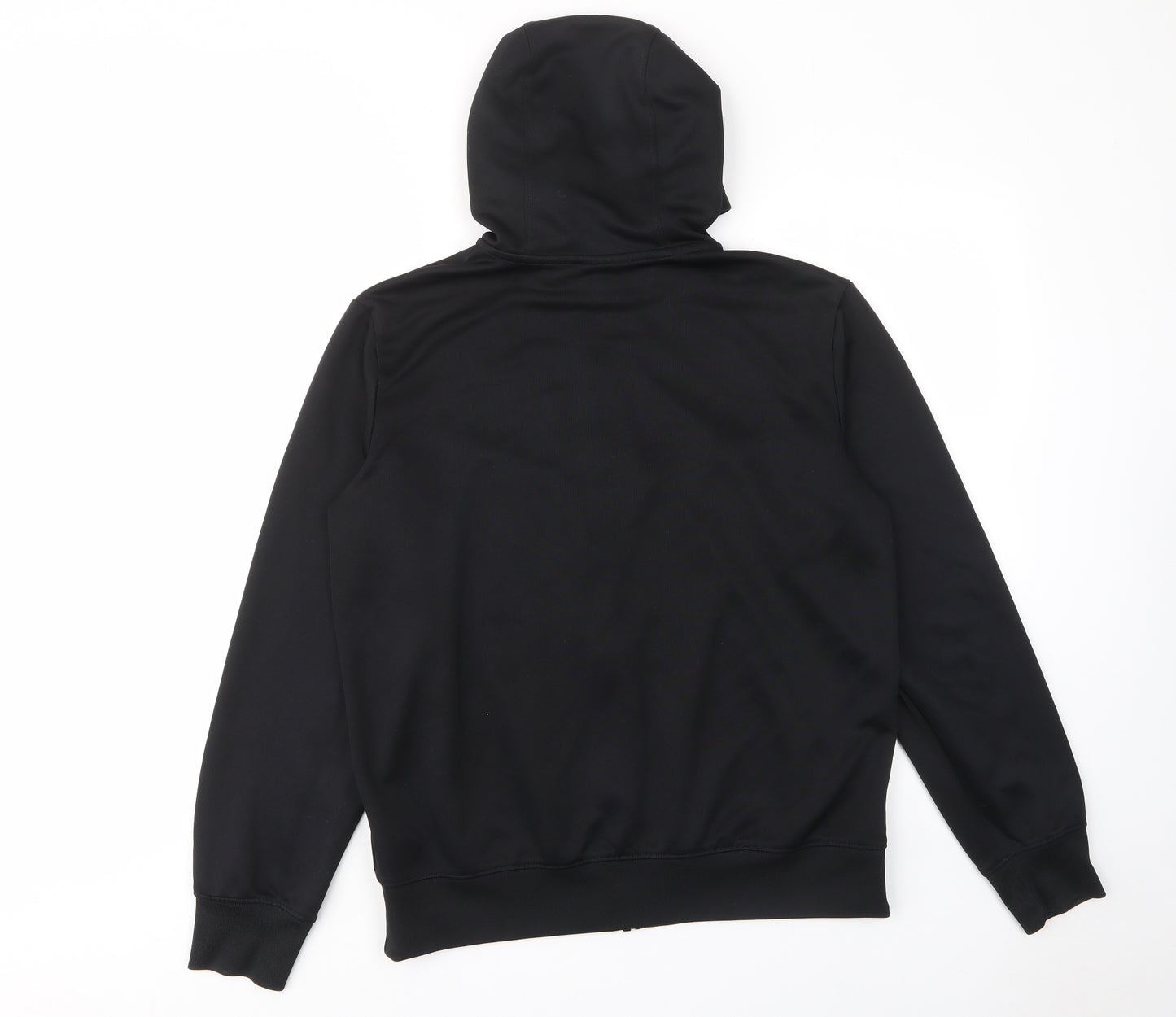 Nike Mens Black Polyester Full Zip Hoodie Size L - Logo, Pockets