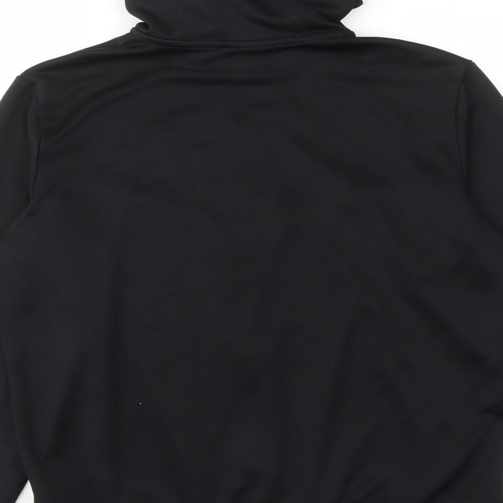 Nike Mens Black Polyester Full Zip Hoodie Size L - Logo, Pockets