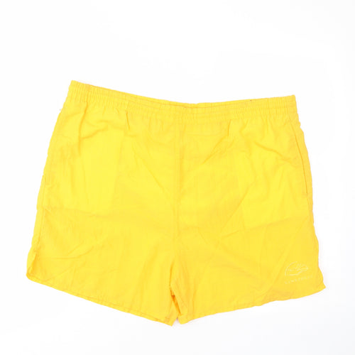 Hawkshead Mens Yellow Polyester Bermuda Shorts Size L L6 in Regular Drawstring - Logo, Embroided