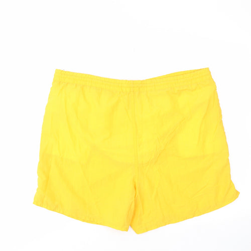 Hawkshead Mens Yellow Polyester Bermuda Shorts Size L L6 in Regular Drawstring - Logo, Embroided