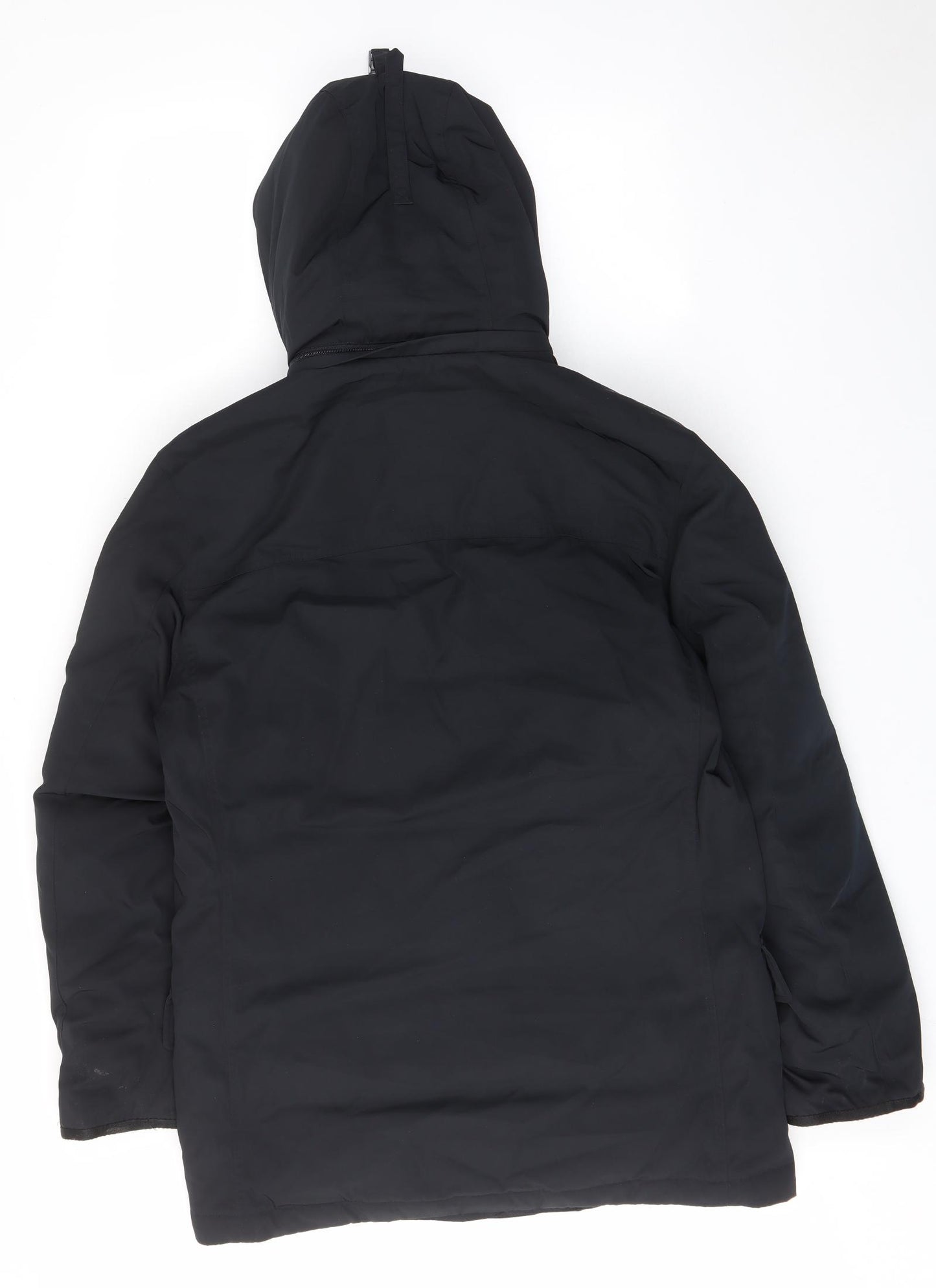 Marks and Spencer Mens Black Quilted Coat Size S Zip - Buckle, Pockets, Lined