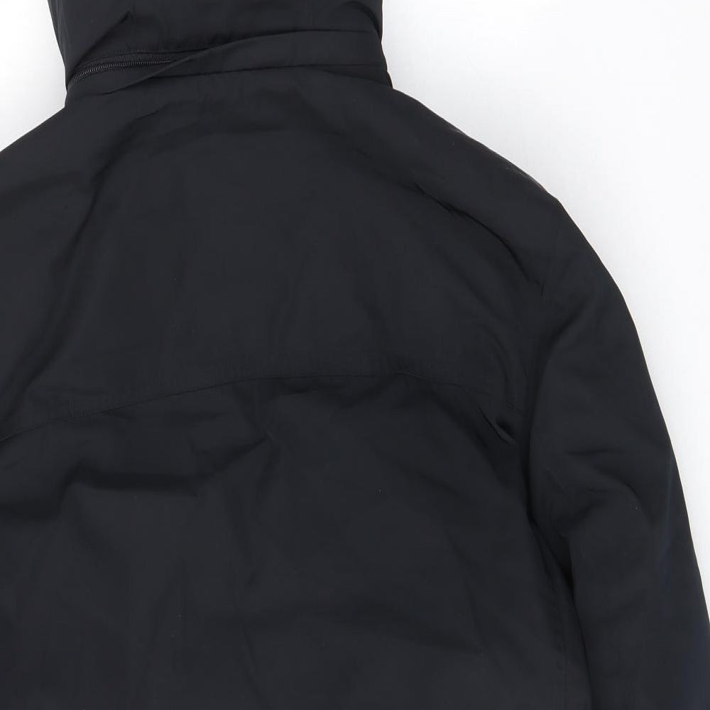 Marks and Spencer Mens Black Quilted Coat Size S Zip - Buckle, Pockets, Lined