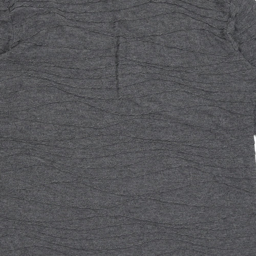 Anonymous Womens Grey Geometric Polyester Basic T-Shirt Size 14 Scoop Neck