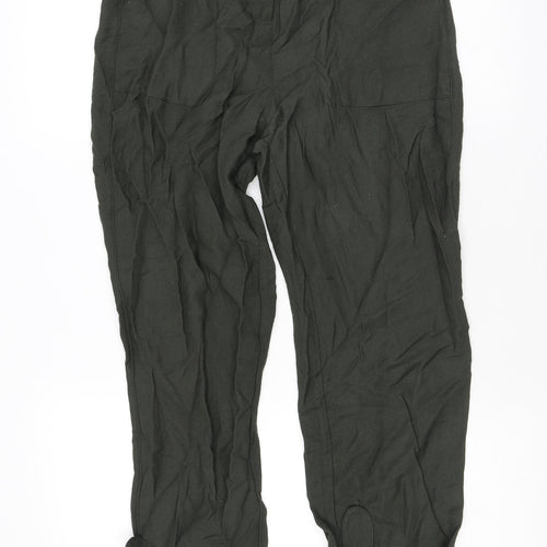 Mint Velvet Womens Grey Viscose Trousers Size 8 L26 in Regular Zip
