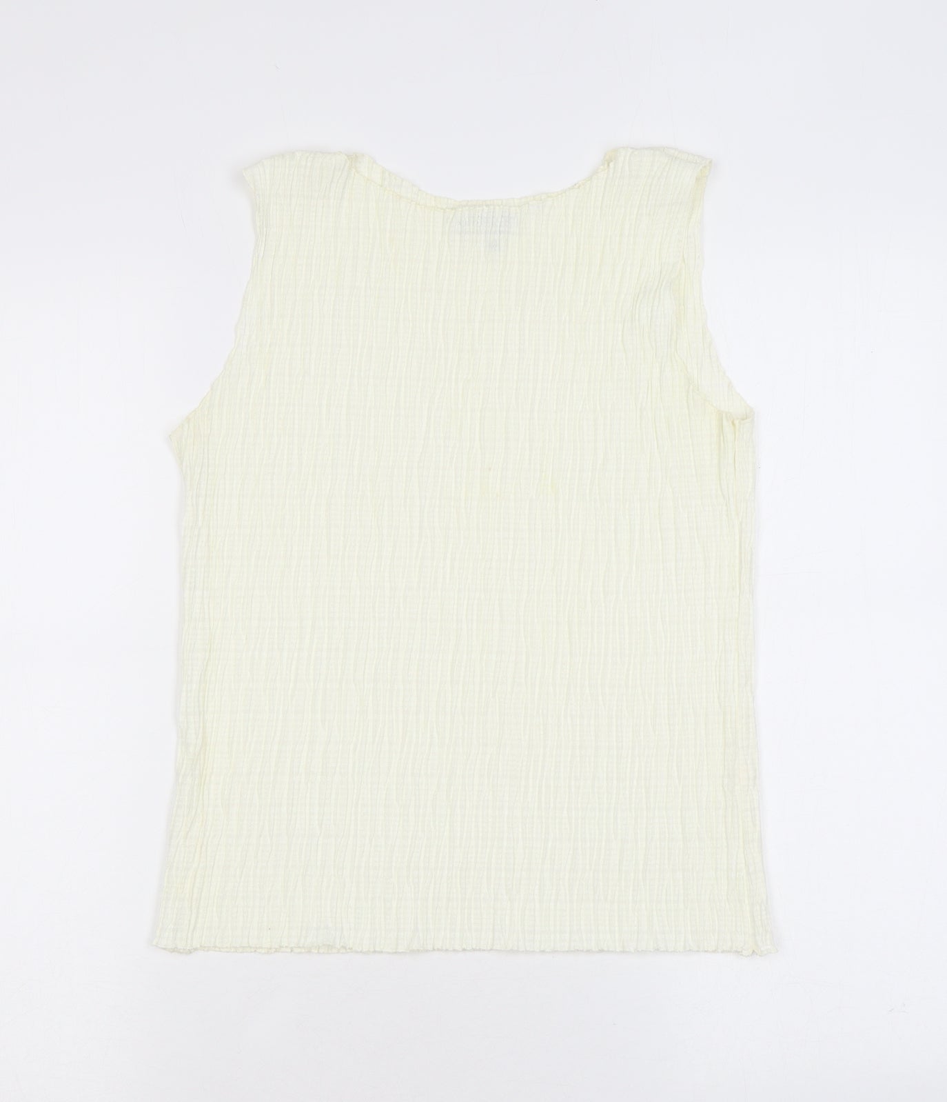 Marks and Spencer Womens Ivory Polyester Basic Blouse Size 16 Round Neck