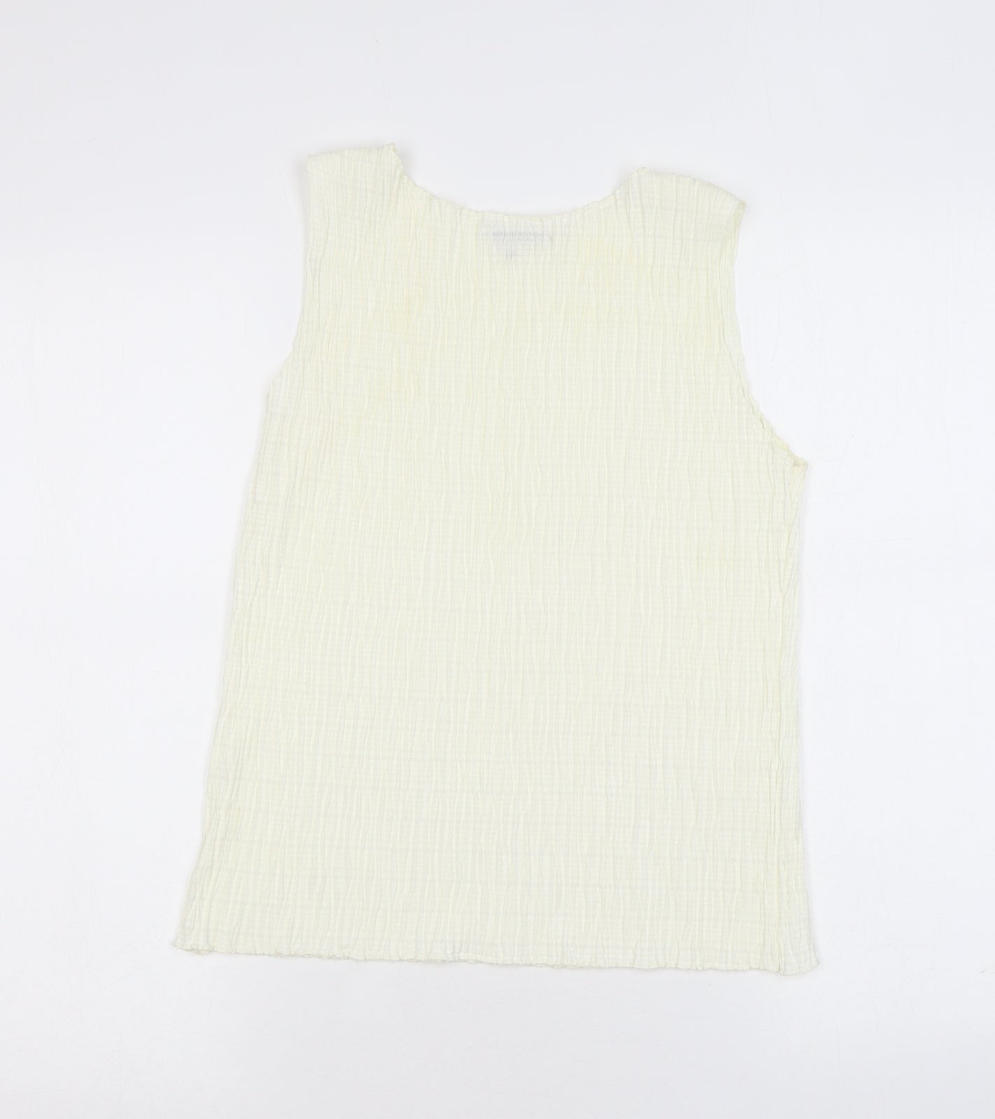 Marks and Spencer Womens Ivory Polyester Basic Blouse Size 16 Round Neck