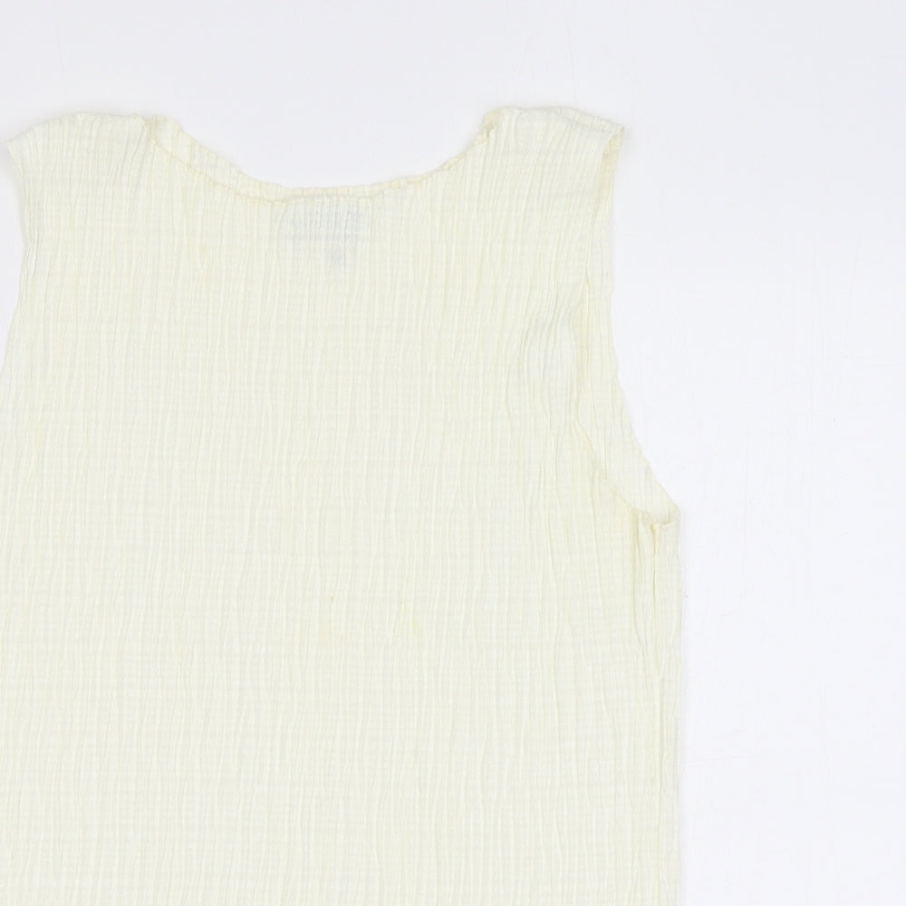 Marks and Spencer Womens Ivory Polyester Basic Blouse Size 16 Round Neck