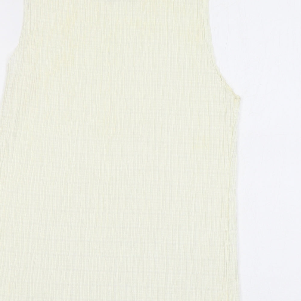 Marks and Spencer Womens Ivory Polyester Basic Blouse Size 16 Round Neck