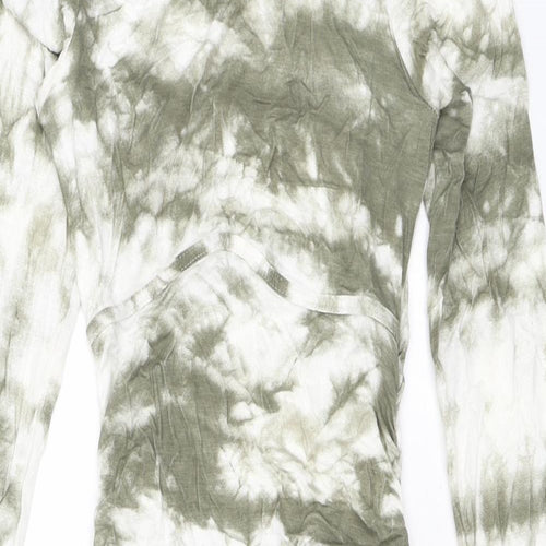 New Look Womens Grey Tie Dye Viscose Bodycon Size 6 Round Neck
