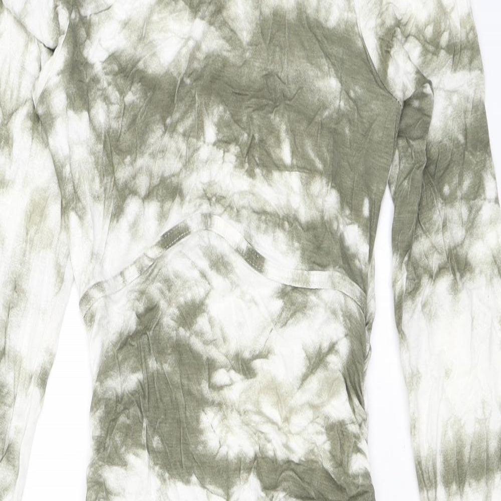 New Look Womens Grey Tie Dye Viscose Bodycon Size 6 Round Neck