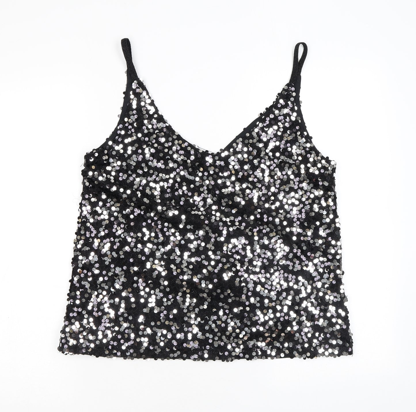 NEXT Womens Black Polyester Camisole Tank Size 14 V-Neck - Sequin