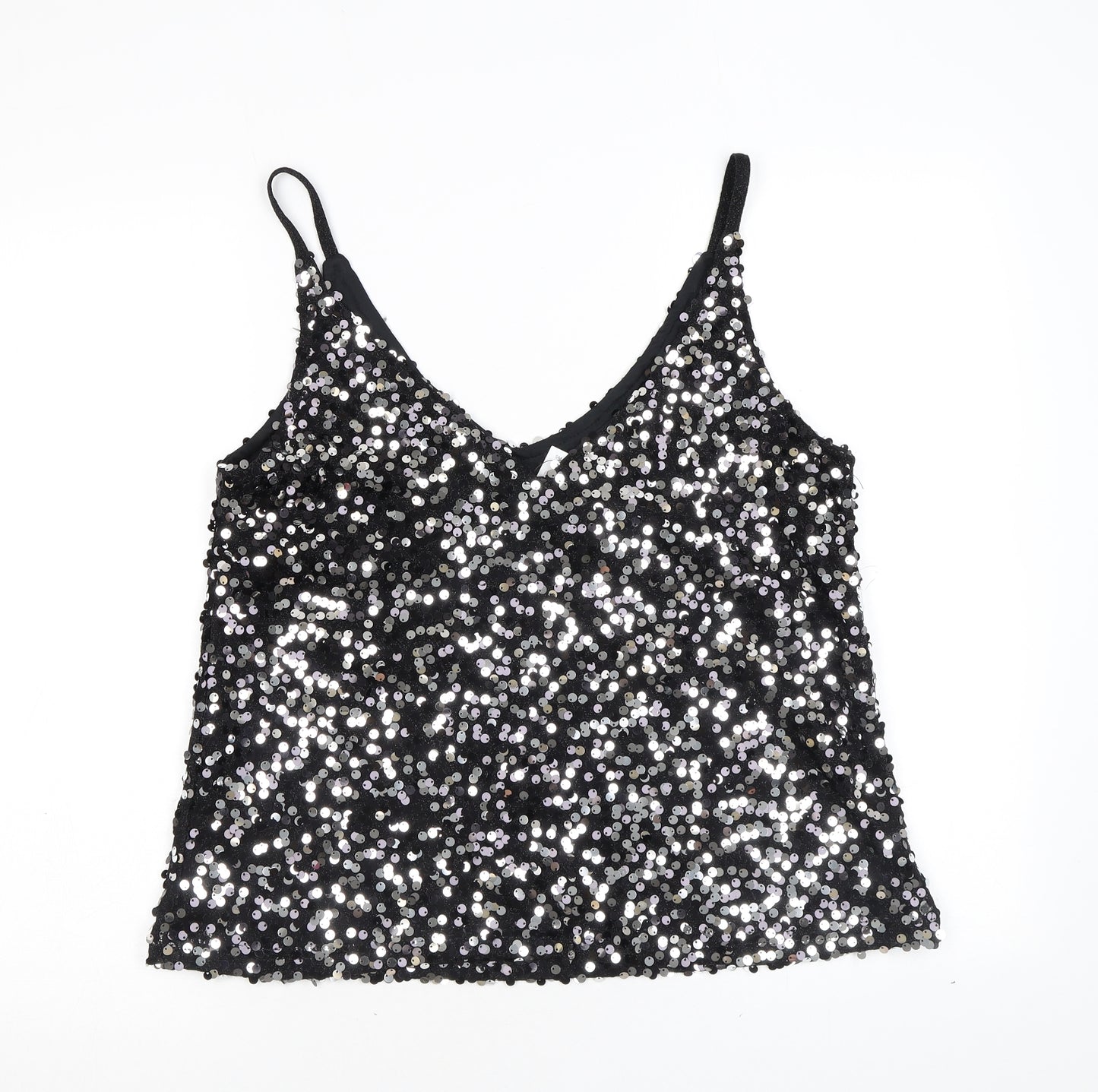 NEXT Womens Black Polyester Camisole Tank Size 14 V-Neck - Sequin