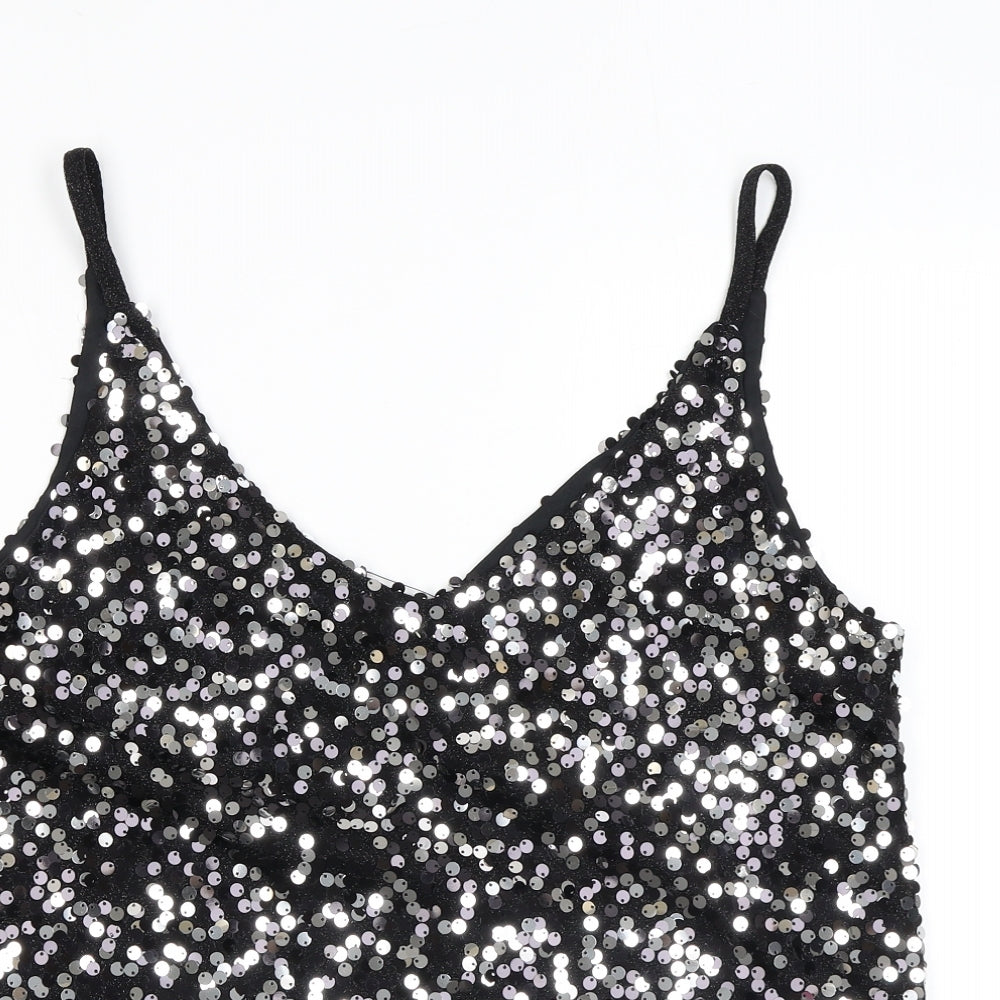 NEXT Womens Black Polyester Camisole Tank Size 14 V-Neck - Sequin