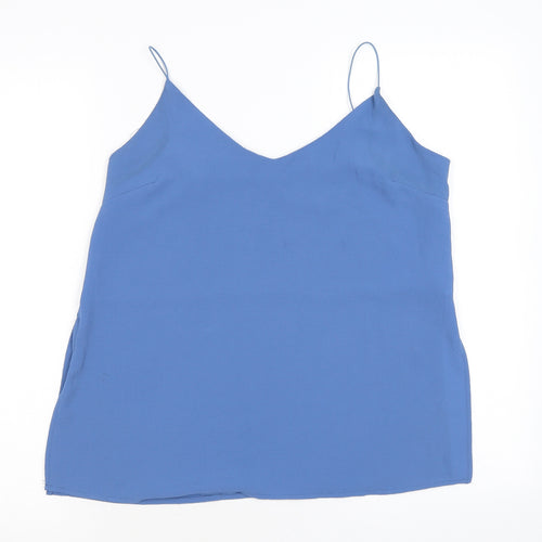 Ambiance Womens Blue Polyester Camisole Tank Size M V-Neck