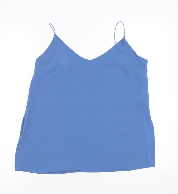 Ambiance Womens Blue Polyester Camisole Tank Size M V-Neck